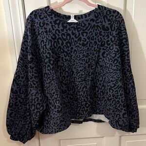 Leopard Print Women's Top - Black